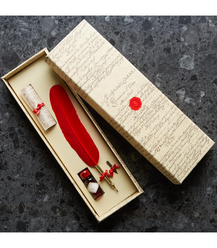 [Various Colours] Feather Quill Set Colour Red