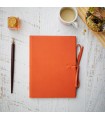 [Various Sizes] LINED Orange Soft Leather Journal with Tie