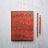 Marbled Edges Journal - Red Peacock [Unlined &Various Sizes]