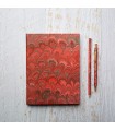 Marbled Edges Journal - Red Peacock [Unlined &Various Sizes]