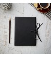 Black Soft Leather Journal with Tie [Unlined & Various Sizes]