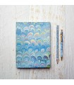 Light Blue Peacock Marble Journal [Unlined & Various Sizes]