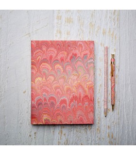 Pink Peacock Marble Journal [Unlined & Various sizes]