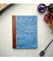 Royal Blue Marble Journal with Leather Spine [Unlined & Various Sizes]