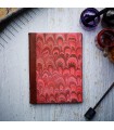 Red Marble Journal with Leather Spine [Unlined & Various Sizes]