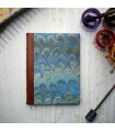 Marine Blue Marble Journal with Leather Spine [Unlined & Various Sizes]