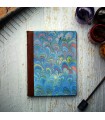 Light Blue Marble Journal with Leather Spine [Unlined & Various Sizes]