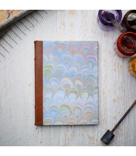 Mauve Marble Journal with Leather Spine [Unlined & Various Sizes]