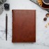 Traditional Brown Leather Journal with Border Tooling [Unlined & Various Sizes]