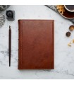 Traditional Brown Leather Journal with Border Tooling [Unlined & Various Sizes]