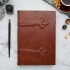 Traditional Brown Leather Journal with Hinges [Unlined]