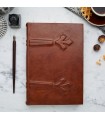 Traditional Brown Leather Journal with Hinges [Unlined]