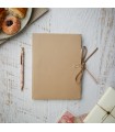 [Various Sizes] UNLINED Beige Soft Leather Journal with Tie